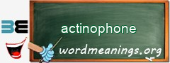 WordMeaning blackboard for actinophone